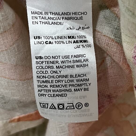 Chicos Linen Hawaiian Tropical Button Shirt Size 14 Multicolor Beachy Resort - Picture 6 of 6